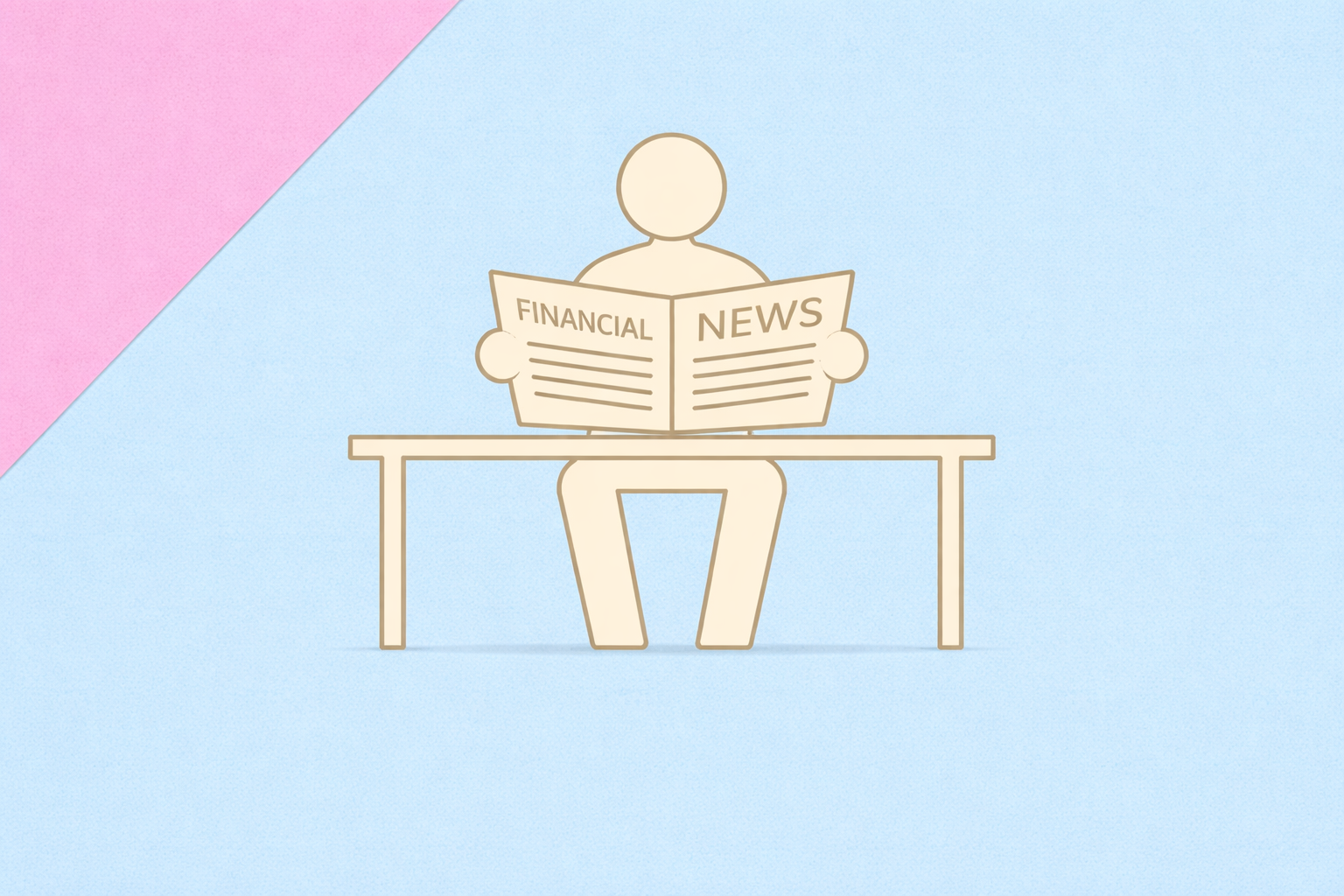 Stick figure reading the financial news