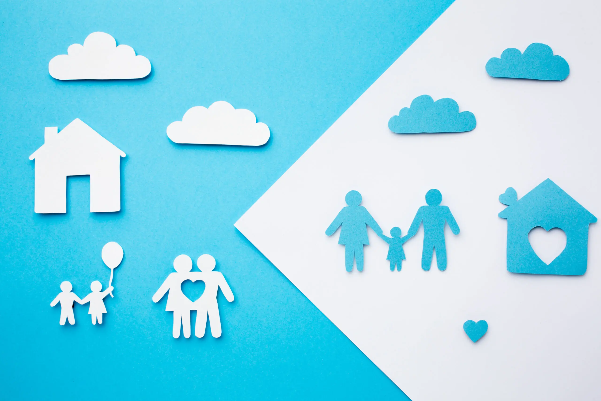 top-view-paper-family-concept